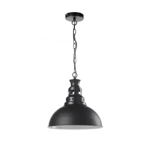 Luminosa Istanbul Dome Pendant Ceiling Light, Matt Black