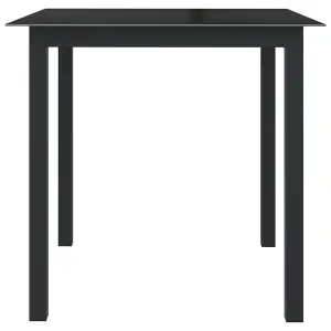 Berkfield Garden Table Black 80x80x74 cm Aluminium and Glass