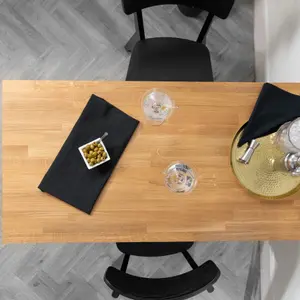 Solid Wood Oak Table Top - 1200m x 600mm x 40mm - Top Grade European Wooden Large Square Kitchen Dining Tabletop Worktop Desktop