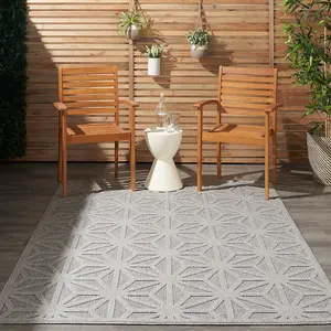 Light Grey Outdoor Rug, Abstract Optical/ (3D) Stain-Resistant Rug For Patio Decks, Modern Outdoor Area Rug-66 X 229cm (Runner)