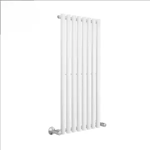 Right Radiators 1200x545 mm Single Vertical Round Column Style Designer Radiator Heated Rads White