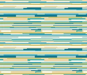 Hoopla Walls Horizontal Stripe Teal Blue Matt Smooth 10m Wallpaper