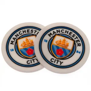 Manchester City FC Coaster Set (Pack Of 2) White (One Size)