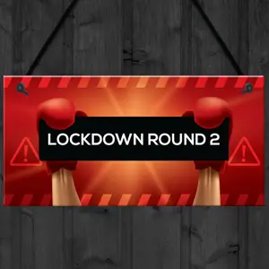 Lockdown Gift Round 2 Funny Bar Sign Garden Man Cave Garage Plaque Family Gift