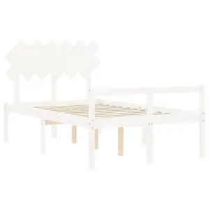 Berkfield Bed Frame with Headboard White 120x200 cm Solid Wood