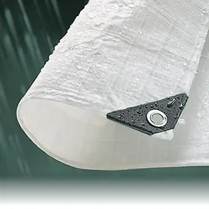 3M x 4M CLEAR MONO COVER WATERPROOF TARPAULIN SHEET TARP COVER WITH EYELETS