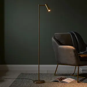 Luminosa Dedicated LED Reader Task Floor Lamp Warm Brass