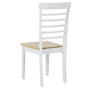 Set of 2 Dining Chairs BATTERSBY Rubberwood White