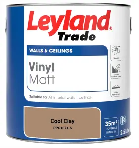 Leyland Trade Vinyl Matt Walls & Ceilings Emulsion Paint Cool Clay (PPG1071-5) 2.5L