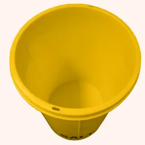 25L Yellow Grit Salt Bin 43cm with Lid for De-Icing Salt or Grit for Driveway, Path and Patio