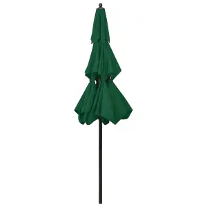 Berkfield 3-Tier Parasol with Aluminium Pole Green 2.5 m