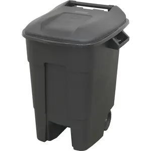 Durable 100 Litre Wheelie Bin with Solid Rear Axle and 200mm Wheels - Ideal for General Waste