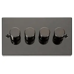 Black Nickel 4 Gang 2 Way 400w Dimmer Light Switch - SE Home