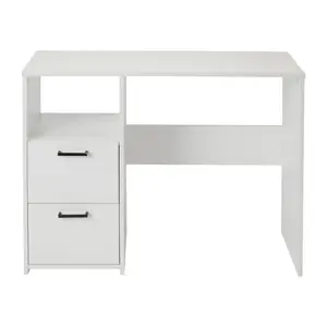 Penwith Matt white 2 drawer Desk (H)731mm (W)996mm