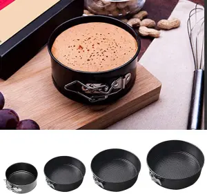 3Pc Non-Stick Spring Form Round Cake Pan Tin Tray Bakeware Set Kitchen