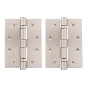 AFIT Satin Nickel Door Hinges - 4 Inch / 102mm  Internal Fire Door Hinges - 1 Pair