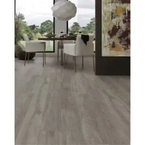 PACK OF 15 (Total 15 Units) - Grey Oak 8mm Thick Laminate Flooring (33.3m2 Coverage)