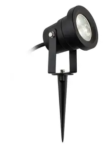 Luminosa Hayes Outdoor Integrated LED Wall & Spike Light Black IP65