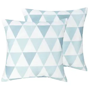 Set of 2 Outdoor Cushions TRIFOS Blue