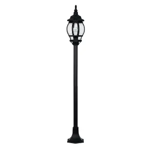 ValueLights Windsor Modern Black Outdoor Garden IP44 Rated Bollard Lamp Post Light - Complete with 1 x 6w LED ES E27 Bulb