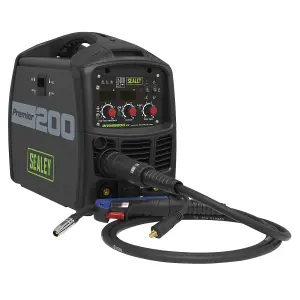 Sealey 200A MIG TIG & MMA Inverter Welder 230V 30A - 200A Black INVMIG200