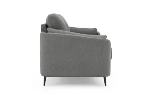 Jack 3 Seater Sofa With Metal Legs, Dark Grey Boucle Fabric