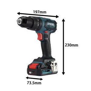 Erbauer EXT 18V Li-ion EXT Cordless Combi drill & impact driver (2 x 2Ah) - EID18-Li