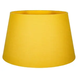 Traditional Linen Fabric Drum Shade for Pendant & Lampshade Ochre / 19cm H x 30cm W x 30cm D