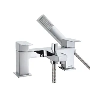 Bristan Qubo Bath Shower Mixer Chrome Taps Deck Mount Bathroom Tap