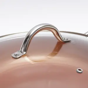 Copper 28Cm Shallow Family Casserole Pan With Lid