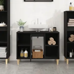 Berkfield Sink Cabinet Black 80x33x60 cm Engineered Wood