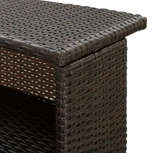 Berkfield Garden Bar Table Brown 120x55x110 cm Poly Rattan