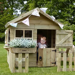 Rebo Orchard 4FT x 4FT Children's Wooden Garden Playhouse - Dove