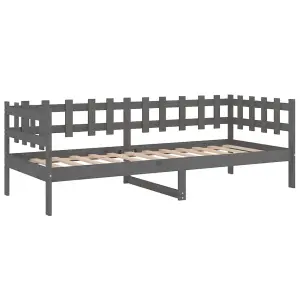 Berkfield Day Bed Grey 90x200 cm Solid Wood Pine