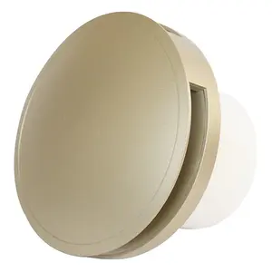 Gold Front Silent Round Bathroom Extractor Fan 125mm / 5" with Timer