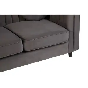 Interiors by Premier Farah Two Seat Grey Velvet Sofa