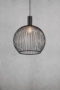 Nordlux DFTP Aver 50 Indoor Dining Living Kitchen Hallway Pendant In Black (Diam) 50cm