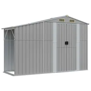 Brytanni Garden Shed Outdoor Storage Shed Patio Yard Tool Shed Galvanised Steel Grey