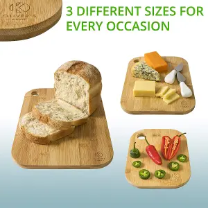 Oliver's Kitchen - Wooden Bamboo Chopping Board Set