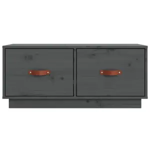 Berkfield TV Cabinet Grey 80x34x35 cm Solid Wood Pine