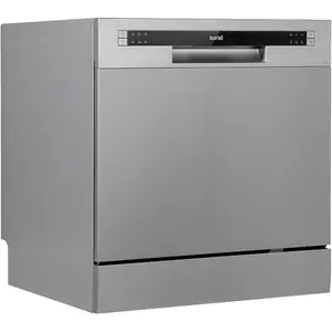 Compact Silver Worktop Dishwasher for 8 Place Settings - Portable and Efficient