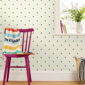 Joules Cream Bee Smooth Wallpaper Sample