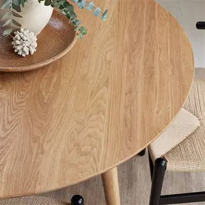 DUSK Heidi Solid Oak 4-6 Seater Round Dining Table - Natural