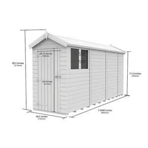 DIY Sheds 4x15 Apex Shed - Double Door With Windows