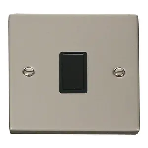 Pearl Nickel 1 Gang 20A DP Switch - Black Trim - SE Home