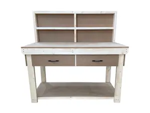 Wooden MDF top workbench, tool cabinet with drawers (V.1) (H-90cm, D-70cm, L-150cm) with back