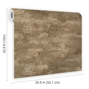 Boutique Urban Plaster Bronze Textured Plain Wallpaper