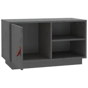 vidaXL TV Cabinet Grey 70x34x40 cm Solid Wood Pine