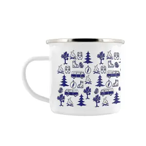 Grindstore RV Adventure Enamel Mug White/Blue (One Size)