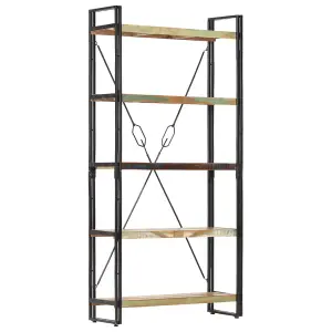 Berkfield 5-Tier Bookcase 90x30x180 cm Solid Reclaimed Wood